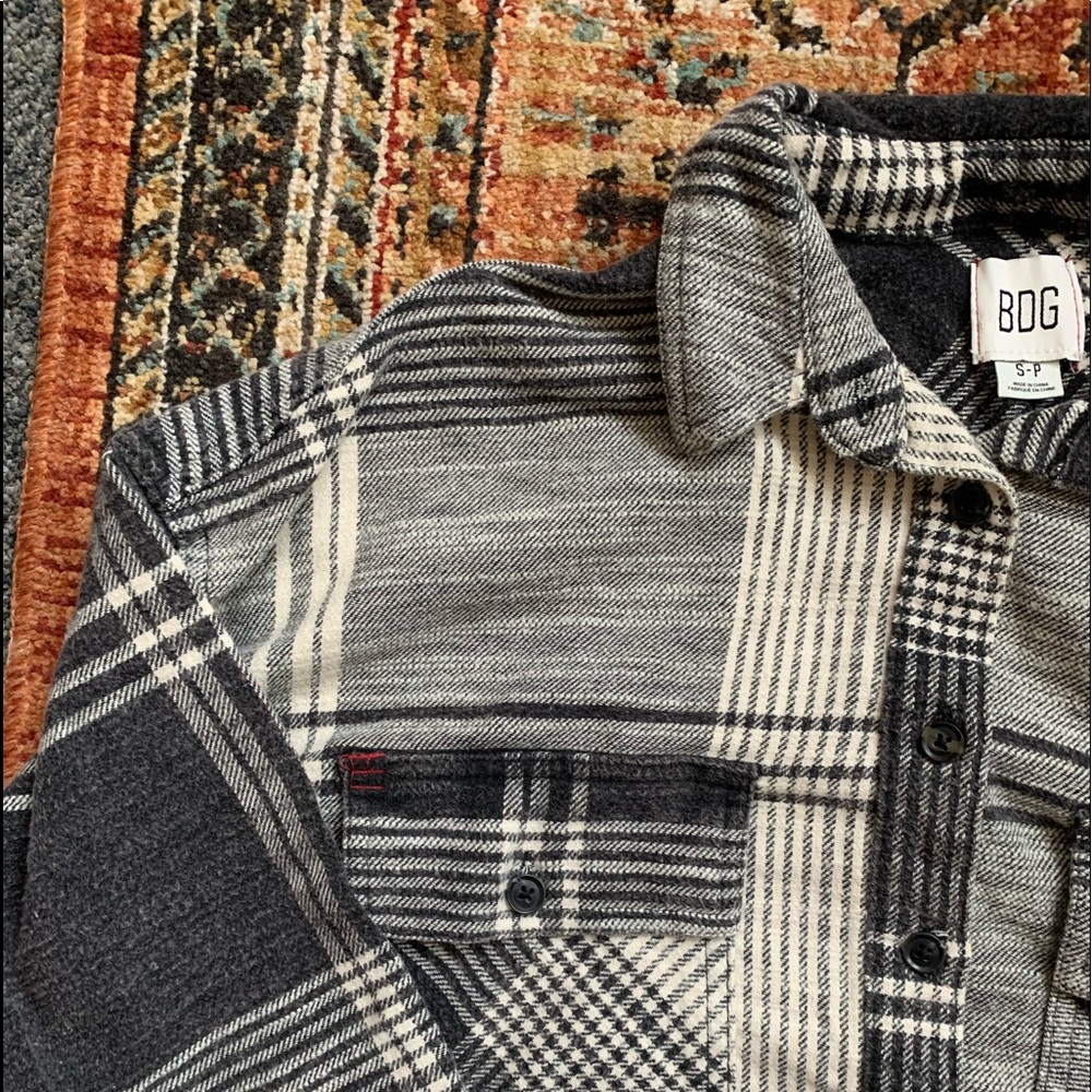 BDG Caleb Cropped Flannel Shirt